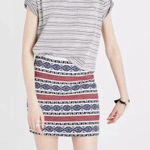 Madewell Multicolor Jacquard Gamine Lined Mini Skirt in Sz 6